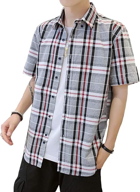 Amazon Senneak カジュアルシャツ メンズ 半袖 チェックシャツ 夏 大きいサイズ M 4xl シャツ 通販