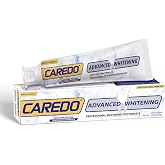 CAREDO Triple Whitening Toothpaste for Sensitive Teeth, Gentle Fluoride-Free Nano-Hydroxyapatite &amp; Advanced Enzyme, Deep Clean Stain Removal, Lasting Brightness Remineralizing Toothpaste, Minty 3.52OZ