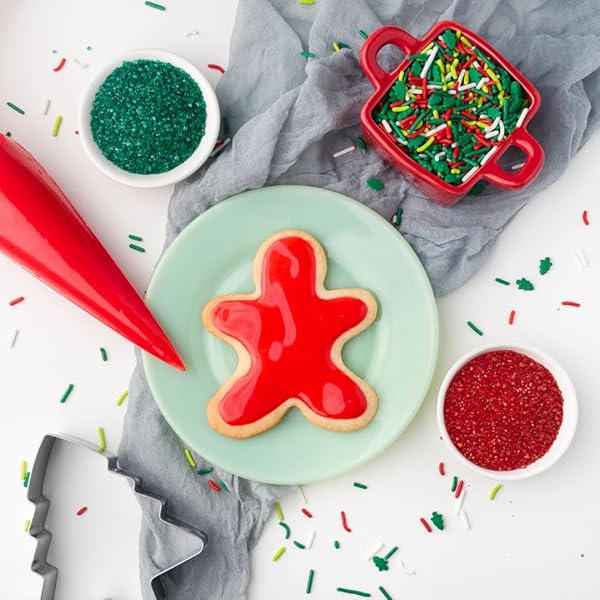 SWEETS INDEED FROSTING KIT PLUS SPRINKLES FROSTING TUBES NOZZLES 11.71 OUNCES PERFECT FOR BAKING AND COOKIE DECOARTING (XMAS DECORATING KIT)
