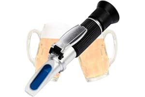 Anpro Brix Refractometer with ATC,Refractometer for win Moisture, Brix and Baume,Dual Scale-Specific Gravity 1.000-1.130 and Brix 0-32%, for Wine Making,Beer Brewing,Maple Syrup,Molasses