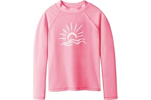 TFJH E Girls & Boys Long Sleeve Rashgurad Swimsuit UPF 50+ Kids Swimwear Sunsuits