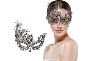 RALLEYFUN Masquerade Mask for Women Venetian Metal Party For Carnival Halloween Costume Cosplay