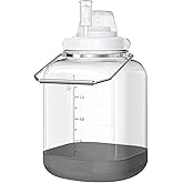 5 Gallon Square Fermentation Jar with Wide Mouth, Stainless Handles, 1 Pack | Airtight Seal, Airlock Included, Quart &amp; Liter Marks, 5 Gallon Fermentation Bucket &amp; Glass Water Jug, For Pickling, Brewing