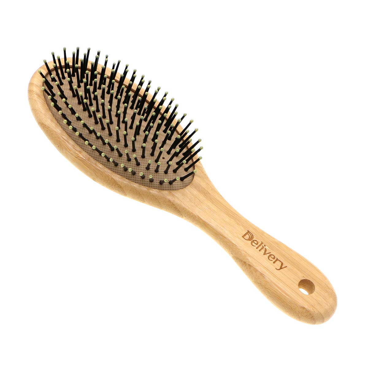 Delivery-Wooden Airbag Bamboo Bristle Hairbrush Paddle Brush, Daily Use Massage Scalp (Oval 9 inch)