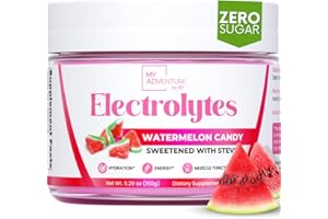 MY ADVENTURE TO FIT Zero Sugar - Watermelon Candy Electrolytes Powder - Refreshing Hydration - Caffeine Free Energy with All Natural Ingredients - Vegan, Keto and Paleo - Sugar Free Electrolytes Drink Mix - 30 Servings