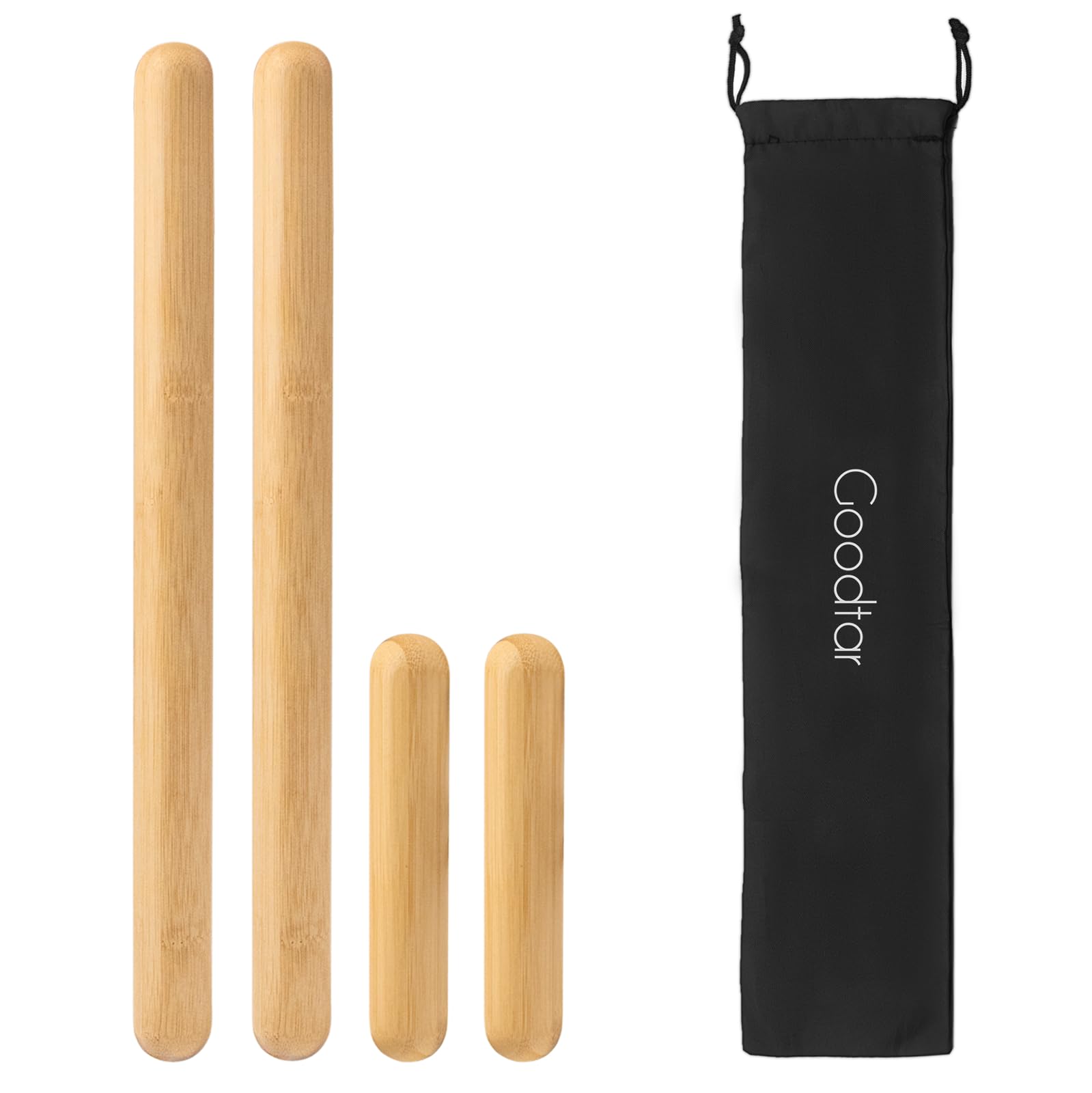 Photo 1 of 4PCS Solid Bamboo Massage Sticks & Guasha Set with Roller/Stick - 100% Bamboo Therapy Tools for Neck/Arm/Back/Legs/Full Body, Deep Tissue Massage, Muscle Relaxation, Body Shaping, Fatigue Relief