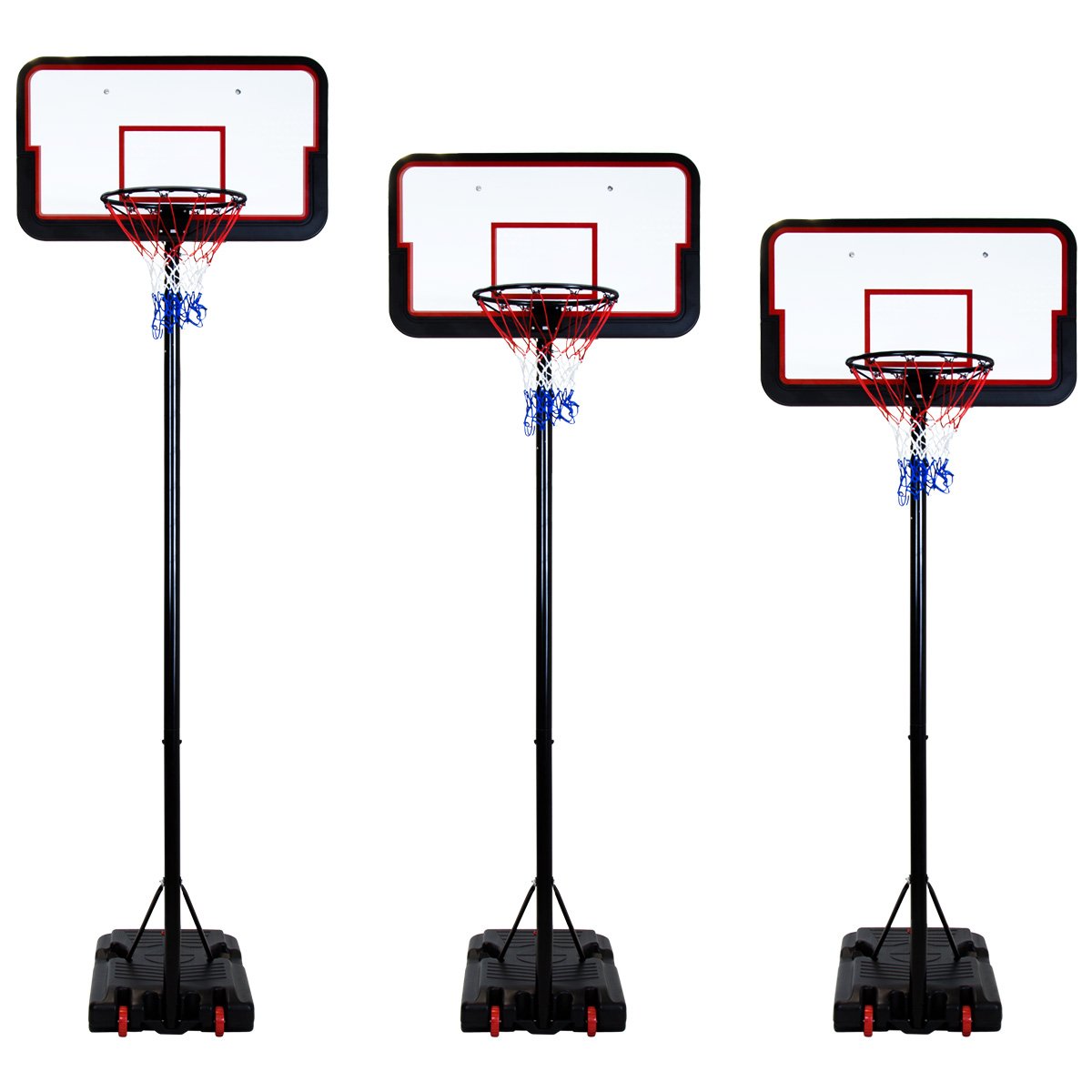 CHARLES BENTLEY PORTABLE & FREE STANDING FULL SIZE BASKETBALL HOOP & NET INC ADJUSTABLE STAND
