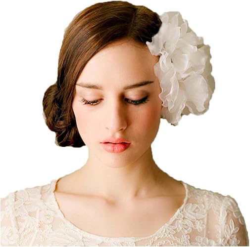 Amazon クローバー 発表会 結婚式 卒業式 手作り シフォン コサージュ フォーマル シーンや エレガント白い花 ヘアアクセサリー 通販