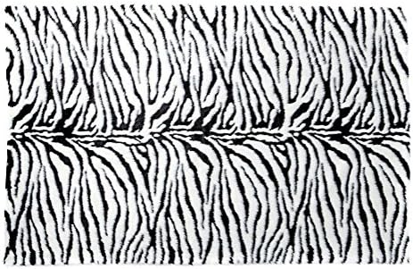 RugMall Rectangle Faux Fur Shaggy Rug 5 by 7 Feet Zebra-stripe