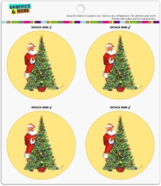 Amazon Com Christmas Holiday Santa Decorating Tree Refrigerator