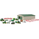TOMY John Deere Farm Toys Value Playset - 1:64 Scale - 70 Piece Set | Die-Cast Toy Tractors, Trucks, Farm Animals and Farm Tools, Officially Licensed John Deere Toys, 8 Years+