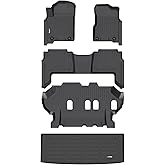 HAFIDI® Floor Mats & Cargo Liner Fit for 2019-2024 Nissan Armada & Infiniti QX80 8 Seats Bench Seat All Weather Protection TPE Anti-Slip Automotive Full Set Floor Liners Custom Accessories - Black