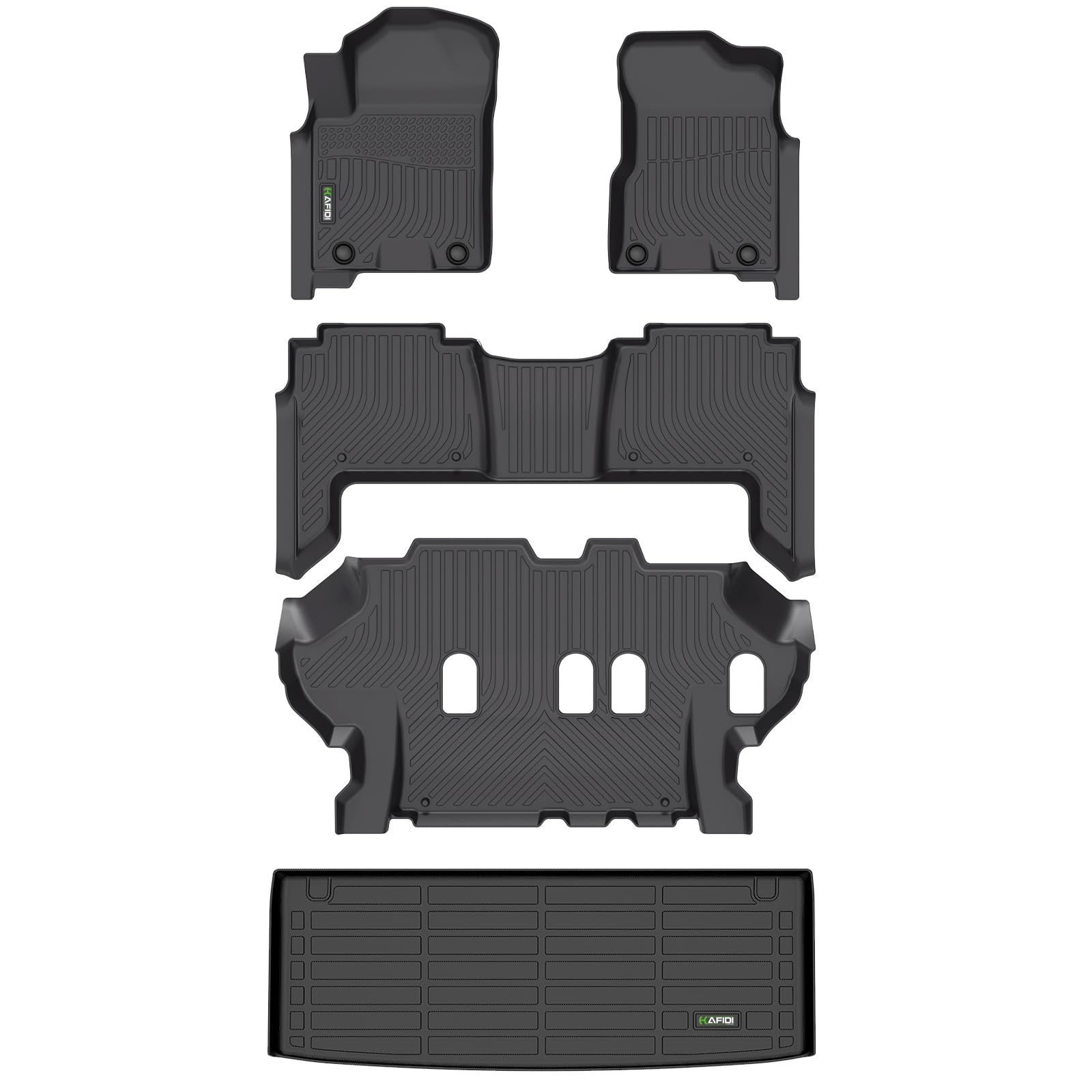 HAFIDI® Floor Mats & Cargo Liner Fit for 2019-2024 Nissan Armada & Infiniti QX80 8 Seats All Weather Protection TPE Anti-Slip Automotive Full Set Floor Liners Custom Accessories - Black Image HAFIDI® Floor Mats & Cargo Liner Fit for 2019-2024 Nissan Armada & Infiniti QX80 8 Seats All Weather Protection TPE Anti-Slip Automotive Full Set Floor Liners Custom Accessories - Black Image