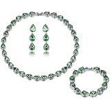 Parure De Bijoux Mariage Goutte D'Eau GULICX - Collier, Boucles D'Oreilles, Bracelet - Cristaux Autrichiens (Saphir, Rubis...) - 11