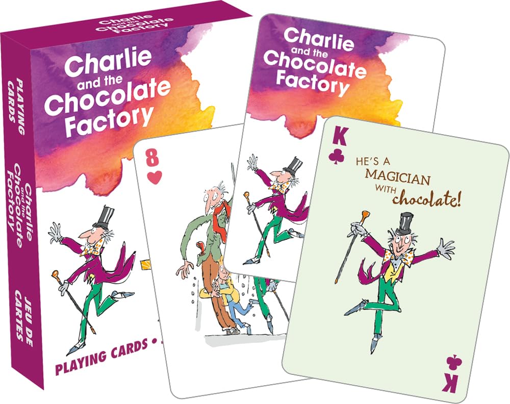AQUARIUS Roald Dahl Charlie & Chocolate Factory Set of 52 Playing Cards + Jokers (nm)