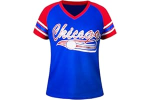 Geneisteck Womens City Baseball Fans V Neck Cage Raglan T-Shirts