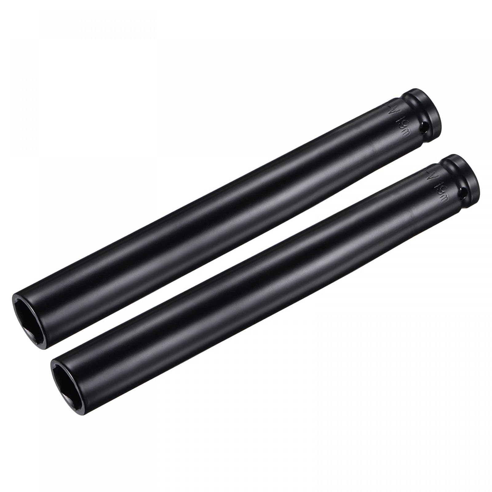 TA-VIGOR 2Pcs Deep Impact Socket, 1/2 Inch Drive by 19mm Deep Impact Socket, Heat-Treated CR-V Steel 19mm Socket, 1/2 Drive with 200mm Length 6-Point Socket for Home Car Repair