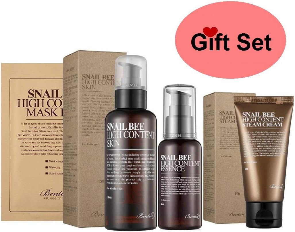 Benton Skin Care Gift Set : Best Mother's Day Gifts in Gift Box Comes with Essence + Toner + Cream and Free Gifts.(Most Favorite Benton Skincare Set)