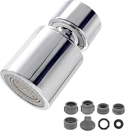 Ainkou Swivel Faucet Aerator 360 Rotating Kitchen Sink Faucet Head 2-Function