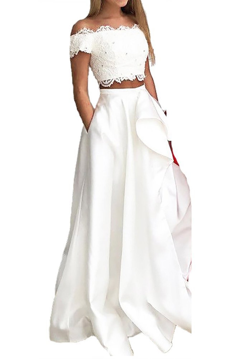 white long prom dresses 2018