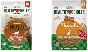 Nylabone Healthy Edibles Wild Venison Antler Dog Treats, 10 Count