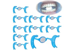 CHOYTONG Dental Cheek Retractor with Mirror, M Shape Mouth Opener for Teeth Whitening & Repairing, Oral Orthodontic, Lip Protector Dentist Supplies, 10 PCS