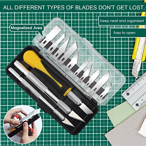 16 PCS Precision Craft Knife Set Exacto Knife Kit with 13 Sharp Art