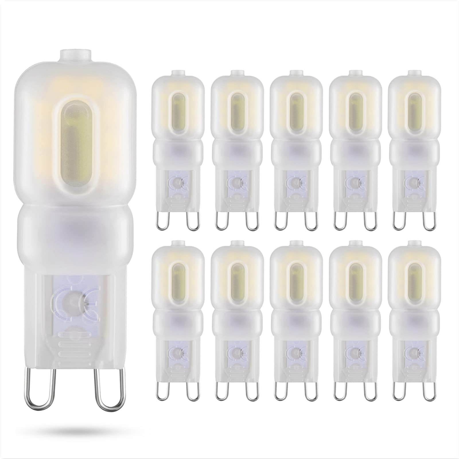 Photo 1 of Sriomny G9 LED Bulb 2W Equivalent to 20W Halogen lamp T4 G9 Natural White 4000K 120V G9 Base, 360°Omni-Directional Lighting, Home Lighting Non-dimming 200 lumens (10 Pack)