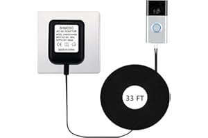 SHMDSO Doorbell Power Supply 24V500MA 33 Feet Length Output Cable 24 Volt Video Doorbell Adapter Compatible with Arlo, Wyze,Ring,Nest,Eufy Doorbell Power Supply(Black 33 feet)