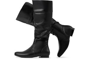 DREAM PAIRS Women's Wide Calf Knee High Pull On Slouch Fur lined Fall Winter Boots