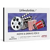WONDERBOX AMC Movie Night Experience for 2, Gift Box with 2 Movie Tickets and 2 Drinks, Valid at 550 Locations