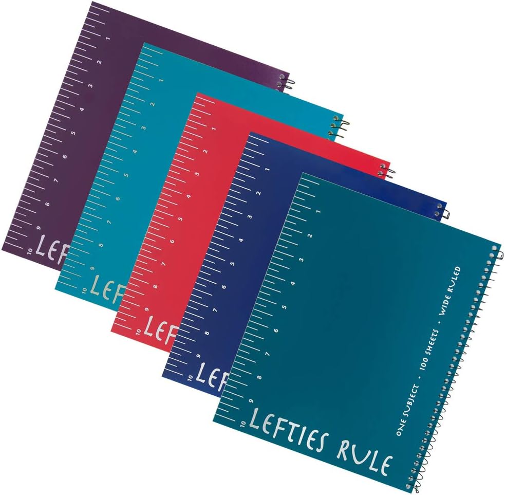 LeftHanded"Lefties Rule" Wide Ruled Notebook, Set of 5