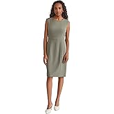 Kasper Womens Sleeveless Banded Waist Sheath Dress