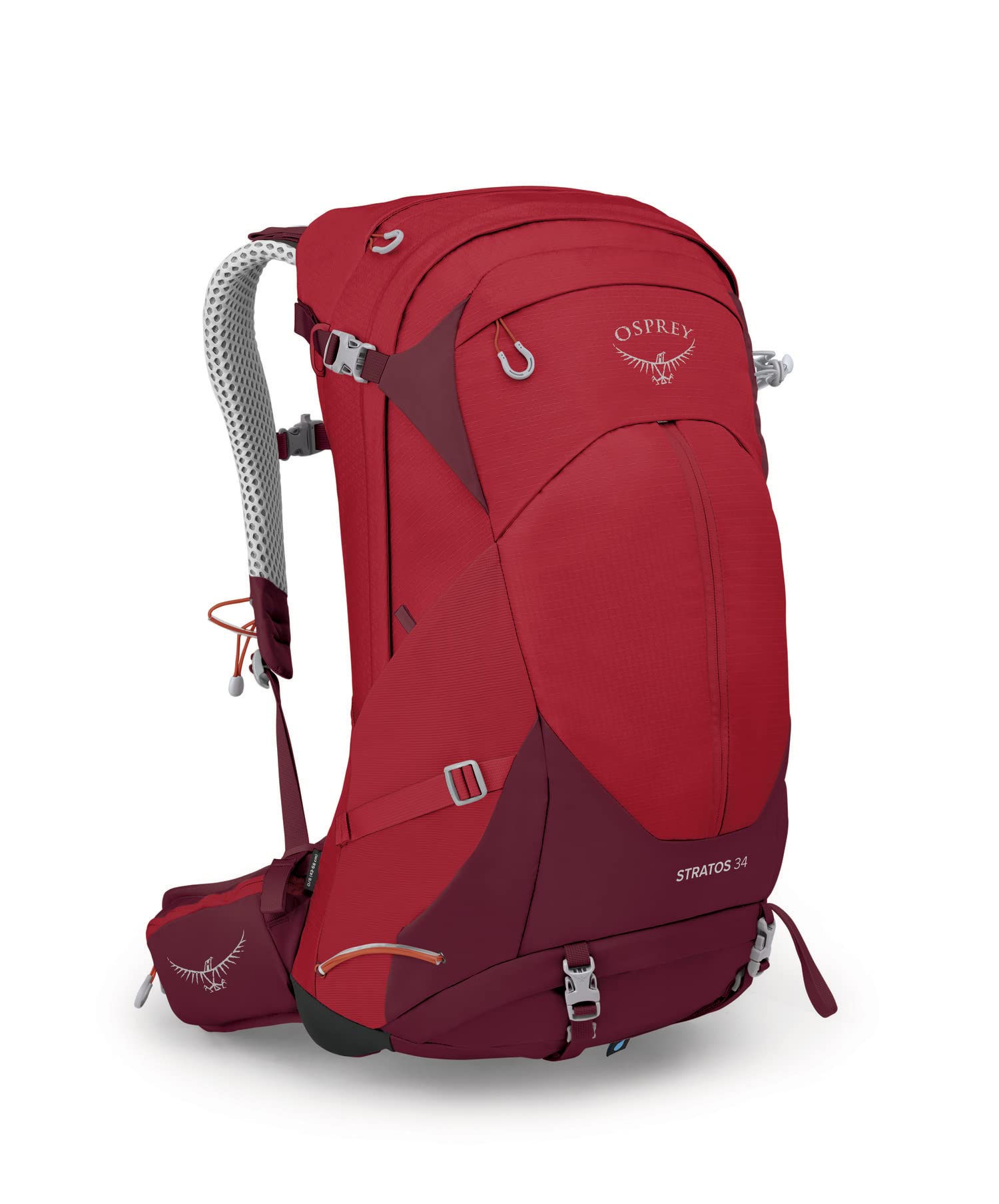 Osprey Stratos 34L Men's Hiking Backpack, Poinsettia Red