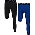 EXARUS Youth Boys Compression Leggings Pants Tights Basketball Athletic Sports Base Layer for Football 6-12Y