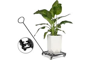 Goooxim Heavy Duty Plant Cart with Wheels - 14" Square Plant Caddy Stand Rolling on Dolly for Indoor/Outdoor Plants - 500 lbs Capacity - Metal Planter Base Cart with Casters