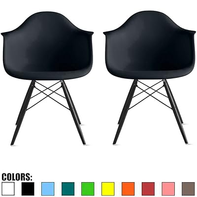 Black Mid Century Modern Contemporary Industrial Chairs