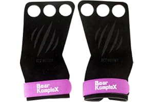 Bear KompleX 3 Hole Grips and Gymnastics Grips Great for WODs, pullups, Weight Lifting, Chin ups, Cross Training, Exercise, K