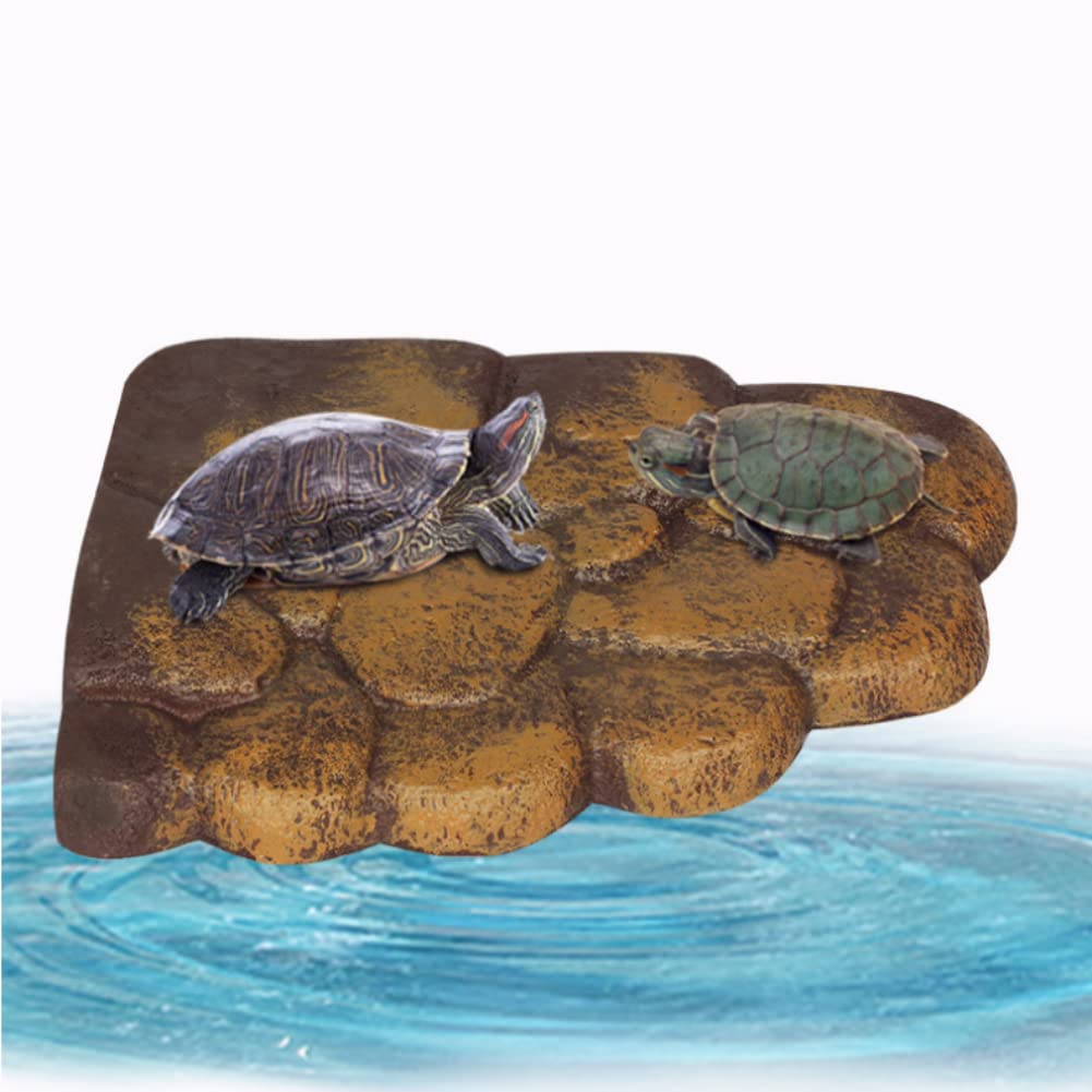 Photo 1 of Turtle Island Floating Turtle Floating Island Turtle Dock Resin Simulation Habitat Rocks Turtle Unique floating island for Semi Aquatic Animals(NS-79)