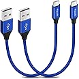 etguuds USB to USB C Cable 1ft, 2-Pack Short USB A to Type C Charger Cord Fast Charging for Samsung Galaxy A15 A25 A35 A55 A54, S24 S23 S22 S21 S20 S10 S10E, Note 20 10, Moto G, for iPhone 16 15