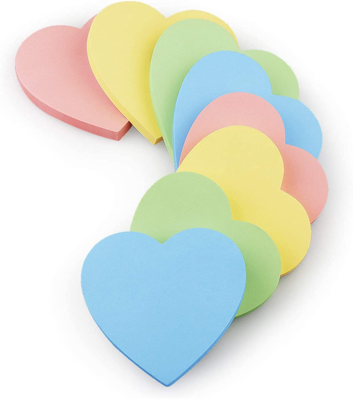Early Buy 3x3 Heart Shape Sticky Notes 8 Pads/Pack, 75 Sheets/pad (4 Pastel Color)