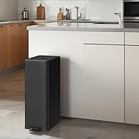 Supervin Stainless Steel Kitchen Garbage Can - 20L (5.3 Gallon) Compact Slim Step-On Bin with Odor Seal, Removable Inner Buck