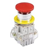 uxcell 22mm Mounting Hole Latching Emergency Stop