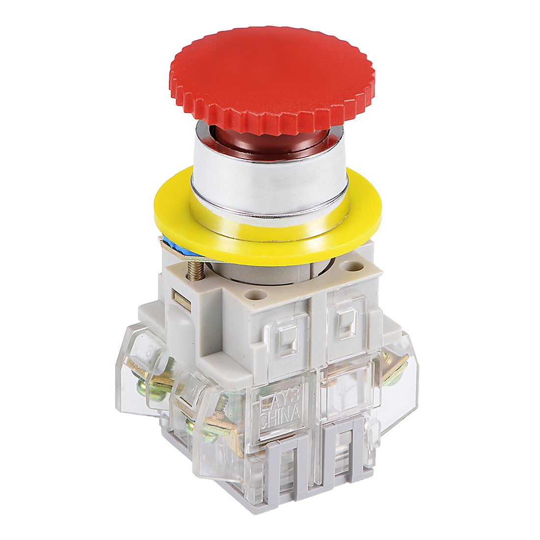uxcell 22mm Mounting Hole Latching Emergency Stop