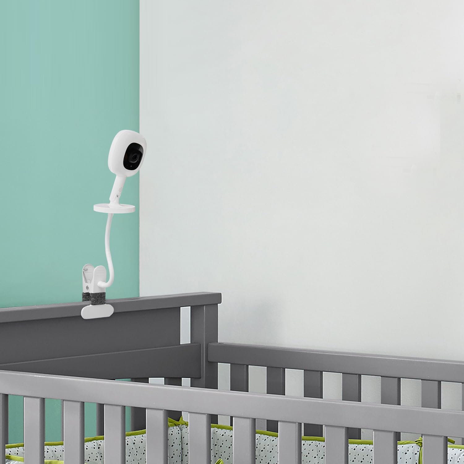 iTODOS Baby Monitor Mount Compatible with Nanit Pro Smart Baby Monitor & Flex Stand Baby Monitor, 8inches Flexible Arm Monitor Mount,Attach Your Baby Cam Wherever You Like-1pack