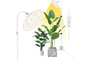 yadoker Grow Light for Indoor Plants,188 LEDs Full Spectrum Standing Plant Grow Light with UV,IR,8/12/16H Timer,10-Level Brightness, 68" Adjustable Tripod,Flow Grow Lamp for Tall Large Indoor Plants