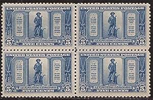 Amazon.com: US Stamp - 1925 5c Lexington-Concord - Block ...