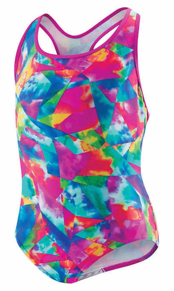Speedo Girls Tie Dye Sky Racerback One Piece Swimsuit
