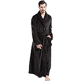 FashGudim Mens Robes Big and Tall Full Length Plush Fleece Long Robe for Men Bathrobe Shawl Collar Warm Winter House Robes