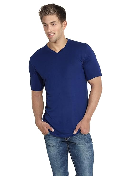 Buy Blackburne Inc Men's Royal Blue V-Neck T-Shirt (XXL) at Amazon.in